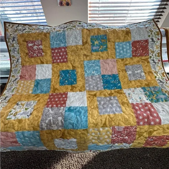 Colorful Patchwork Baby Quilt - Picture 3 of 4